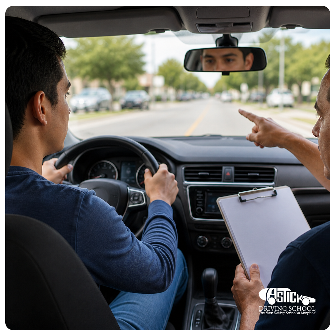 Learn to Drive with Confidence in Maryland ASTICK DRIVING SCHOOL Fast scheduling, certified instructors, and real results. Get your license without the stress. Book Your First Lesson Driving School in Gaithersburg, Maryland Looking for a trusted driving school in Gaithersburg, Maryland? At Astick Driving School, we specialize in helping new drivers build confidence, develop safe habits, and successfully pass their DMV test. Our lessons are designed to be practical, easy to follow, and focused on real-life driving situations—not just theory. Our certified instructors work closely with each student, especially first-time drivers, providing step-by-step guidance behind the wheel. Whether you’re starting from zero or need extra practice, our driving lessons in Gaithersburg, Maryland are structured to help you progress quickly and safely. Driving Lessons Designed for Real Results Choosing the right driving school in Maryland can make all the difference. At Astick Driving School, we go beyond basic instruction by focusing on defensive driving techniques, awareness, and decision-making skills that prepare you for real-world conditions. We offer flexible schedules to fit your routine, making it easier to start your journey. If you’ve been searching for driving classes near you in Gaithersburg, our team is ready to help you take the next step with confidence and clarity. 36 Hours Driver Education Course $380 30h Classroom + 6h Behind the Wheel | Spanish & English | Flexible schedules How It Works Alcohol and Drug Program $100 3-hour required course | Saturdays 1:00 pm – 4:15 pm How It Works License Translation $100 Certified Spanish to English translation | Accepted for MVA processes How It Works Transalation Services for MVA Road Test $100 Spanish & Portuguese to English | Real-time support during your test How It Works Car Rental for MVA Road Test $120 Includes certified vehicle, instructor, and 30-minute pre-test practice How It Works Driver Improvement Program $100 Improve your driving skills | Saturdays 1:00 pm – 4:15 pm How It Works Frequently Asked Questions How do I start driving lessons in Gaithersburg, Maryland? Getting started is easy. Simply contact Astick Driving School to schedule your first lesson. Our team will guide you through the process and help you choose a schedule that fits your availability. Do I need a learner’s permit before taking driving lessons? Yes, in most cases you will need a valid learner’s permit to begin behind-the-wheel training. If you’re not sure how to get one, we can guide you through the process step by step. Are your driving lessons suitable for beginners? Absolutely. Our instructors specialize in working with first-time drivers. We provide step-by-step guidance to help you build confidence and develop safe driving habits from day one. Do you offer DMV test preparation? Yes, our driving lessons in Gaithersburg, Maryland include preparation for the DMV road test. We focus on real-world driving skills and defensive techniques to help you pass successfully. How long does it take to learn how to drive? It depends on each student. Some learners progress quickly, while others may need more practice. Our instructors adapt each lesson to your pace to ensure you feel confident and ready before taking your test. Getting started is easy. Simply contact Astick Driving School to schedule your first lesson. Our team will guide you through the process and help you choose a schedule that fits your availability. Yes, in most cases you will need a valid learner’s permit to begin behind-the-wheel training. If you’re not sure how to get one, we can guide you through the process step by step. Absolutely. Our instructors specialize in working with first-time drivers. We provide step-by-step guidance to help you build confidence and develop safe driving habits from day one. Yes, our driving lessons in Gaithersburg, Maryland include preparation for the DMV road test. We focus on real-world driving skills and defensive techniques to help you pass successfully. It depends on each student. Some learners progress quickly, while others may need more practice. Our instructors adapt each lesson to your pace to ensure you feel confident and ready before taking your test. Book Your First Lesson TodayStill have questions? ¿Why Choose Astick Driving School? Learning to drive shouldn’t feel overwhelming. That’s why our approach is simple: clear instruction, hands-on practice, and constant feedback. Our goal is not just to help you pass the test, but to become a safe and confident driver for life. At Astick Driving School, we understand that every student learns at a different pace. Our instructors adapt each lesson to your skill level, helping you feel comfortable and in control behind the wheel. This personalized approach makes us a trusted driving school in Gaithersburg, Maryland for students who want real results. ✅ ¿Why Students Choose Us? Certified and experienced driving instructors Step-by-step guidance for first-time drivers Strong focus on defensive driving techniques Flexible scheduling that fits your routine Personalized lessons based on your progress Contact us Satisfied Customers Success Stories Our students are at the center of everything we do. At Astick Driving School, we’ve helped many first-time drivers gain confidence, pass their DMV test, and become safe drivers for life. These real success stories show why we’re a trusted driving school in Gaithersburg, Maryland. I was extremely nervous before my first lesson, but my instructor made me feel comfortable right away. Everything was explained step by step, and I passed my DMV test on my first try!Emily R